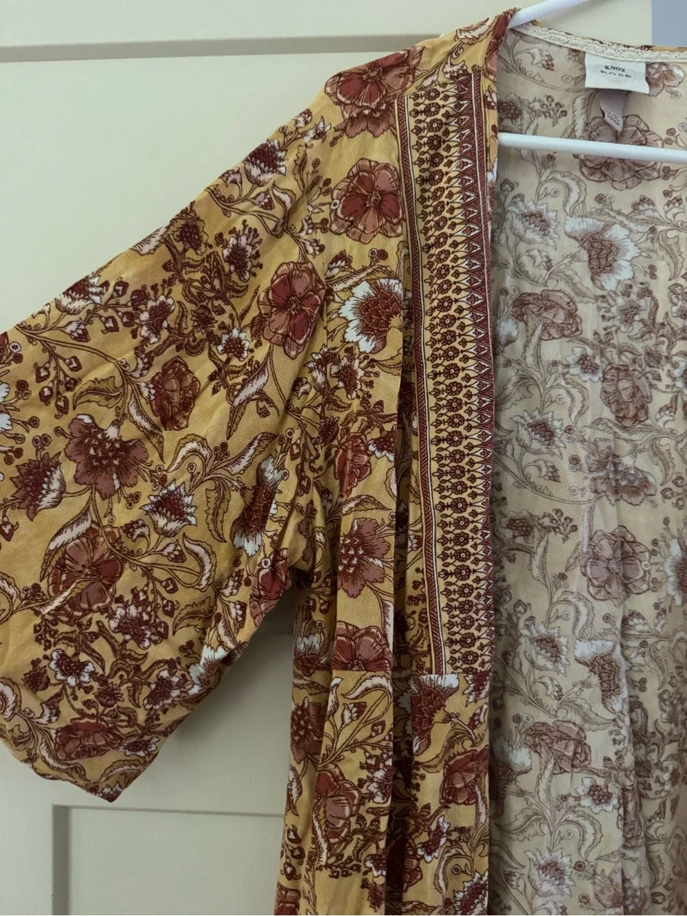Knox Rose Mustard Floral Lightweight Kimono